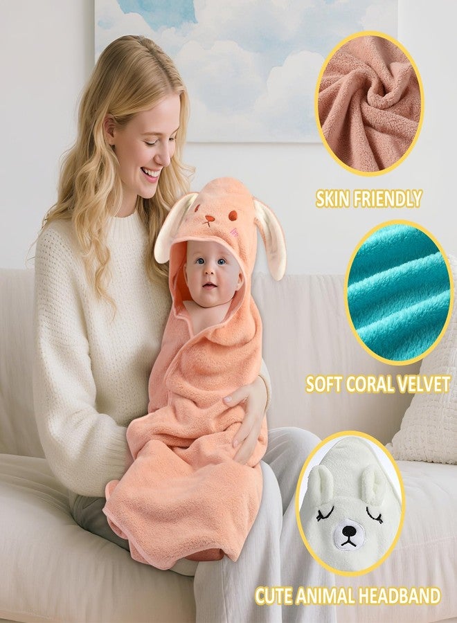 مجموعة من 6 مناشف أطفال بغطاء رأس من VZZNN - مقاس 32×32 بوصة، مناشف استحمام فائقة النعومة للأطفال حديثي الولادة، مناشف فائقة الامتصاص ومضادة للحساسية للأطفال الرضع من الجنسين - Image 4